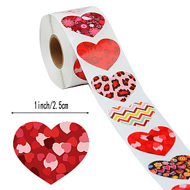 Сердечные бумажные наклейки, самоклеющиеся этикетки для рулонов, для конвертов, пузырчатые рассылки и пакеты