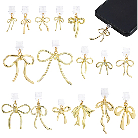 16шт пластиковые мобильные пылезащитные заглушки, с подвесками-бантиками из сплава