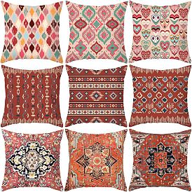Ethnic style throw pillow cover striped print peach skin home sofa pillow cover retro living room cushion