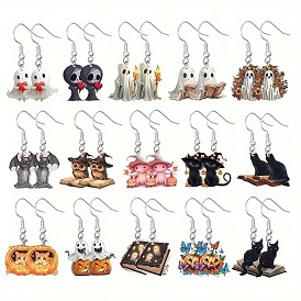 Акриловые серьги болтаться, платина