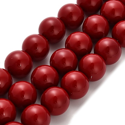 Shell Pearl Beads Strands, Grade A, Polished, Round