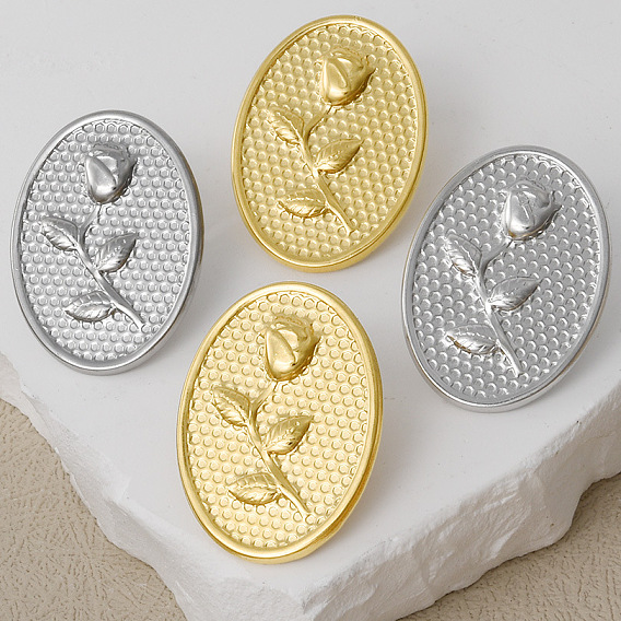 304 серьги-гвоздики неправильной овальной формы из нержавеющей стали