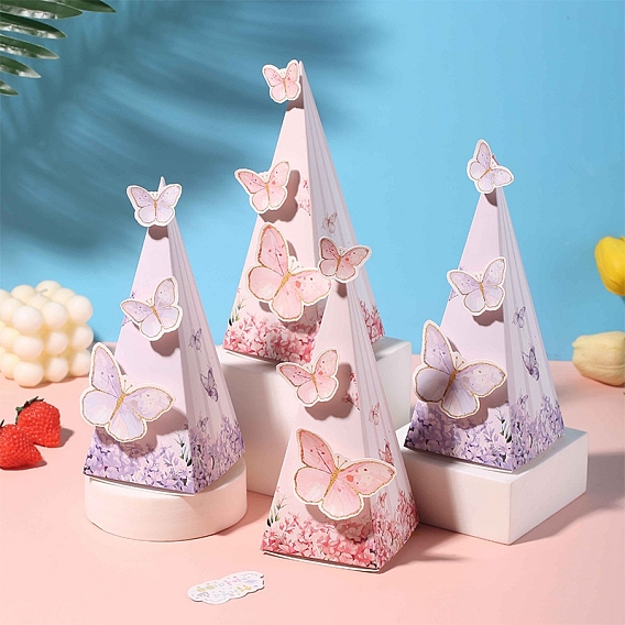 3d бабочка треугольные бумажные коробки для конфет, для украшения праздничные атрибуты украшения