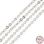 925 Sterling Silver Flat Cable Chains, Soldered