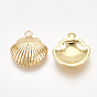 Brass Charms, Nickel Free, Real 18K Gold Plated, Shell