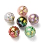 UV Plating Rainbow Iridescent Acrylic Beads, Drawbench, Round