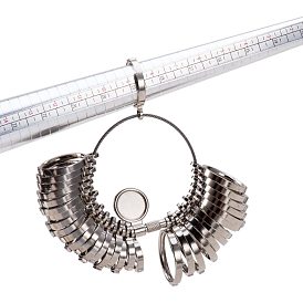 Schmuck Messwerkzeugsätze, mit hohlen Aluminium Ringgröße Sticks Ringdorn und Legierung amerikanischen Kalibrierring Sizer professionelles Modell