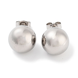 Round 316 Surgical Stainless Steel Stud Earrings for Women Men