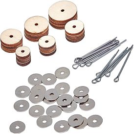 Doll Joints Wooden Dolls Accessories, for DIY Crafts Toys Teddy Bear Making, with Wood Discs, Iron Washers & Pins