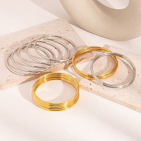 5шт. в европейском и американском стиле 304 простые браслеты из нержавеющей стали для женщин