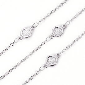 304 Stainless Steel Link Chains, Soldered, with Spool, Flat Round