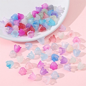 100Pcs Acrylic Bead Caps, Flower