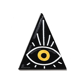 Opaque Acrylic Pendants, Triangle/Palm Charm with Evil Eye Pattern