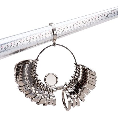 Schmuck Messwerkzeugsätze, mit hohlen Aluminium Ringgröße Sticks Ringdorn und Legierung amerikanischen Kalibrierring Sizer professionelles Modell