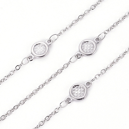 304 Stainless Steel Link Chains, Soldered, with Spool, Flat Round