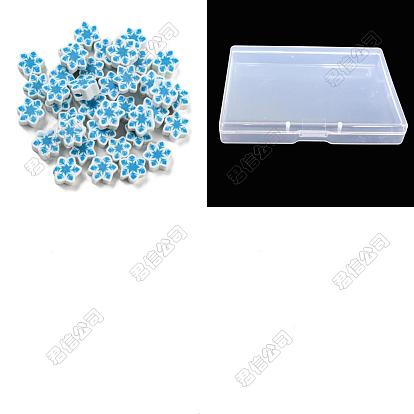 300 perles d'argile polymère faites à la main, flocon de neige