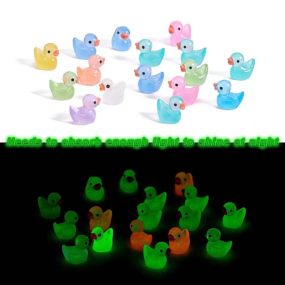 100 шт. светящиеся крошечные утки, мини-утки из смолы, красочные миниатюрные сказочные садовые мини-утки для миниатюрного пейзажа, стол, Главная, горшечные растения декор