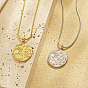 Moon & Sun Stainless Steel Pendant Necklaces, with Snake Chains