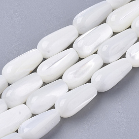 Natural Trochid Shell/Trochus Shell Beads Strands, Teardrop