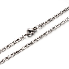 Новые 304 из нержавеющей стали веревки цепи ожерелья, с карабин-лобстерами , 23.6 дюйм (599 мм)