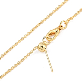 1mm Rack Plating Brass Cable Chain Adjustable Slider Necklaces for Women Men, Cadmium Free & Lead Free, 901 Stainless Steel Clasp, Long-Lasting Plated
