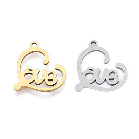 201 подвески из нержавеющей стали, чары любви и сердца, лазерная резка