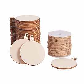 DIY Pendant Making, with Wood Big Pendants and Jute Twine, for Jewelry Making