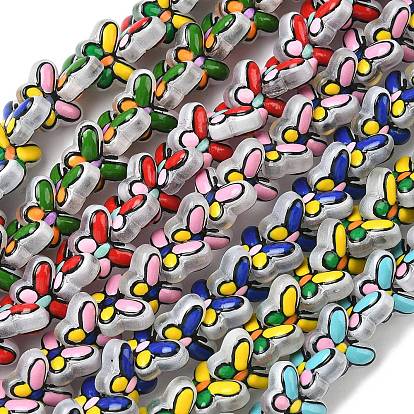 Прозрачные стеклянные эмалевые бусины, бусины ручной работы, бабочка, окрашенная и подогревом