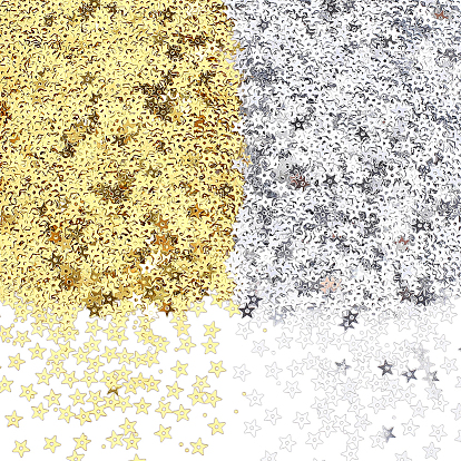 100g 2 Colors Ornament Accessories, PVC Plastic Paillette/Sequins Pendants, Star