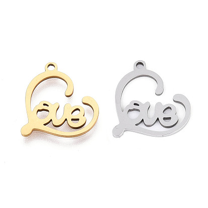 201 подвески из нержавеющей стали, чары любви и сердца, лазерная резка