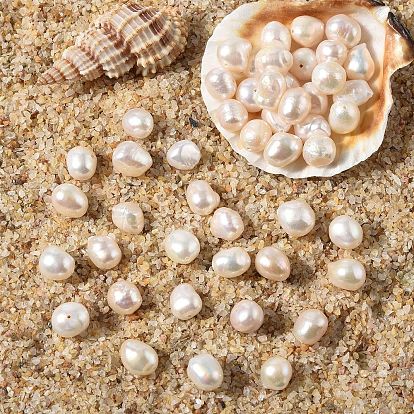 10шт. натуральные пресноводные жемчужные бусины, двух сторон полированной