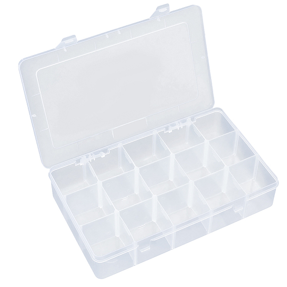 Пластмассовый шарик контейнеры, регулируемая коробка делителей, съемные отсеки 15, прямоугольные