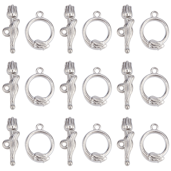 10 шт. 304 застежки-переключатели из нержавеющей стали, цветок