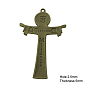 Tibetan Style Alloy Crucifix Cross Big Pendants, For Easter, Cadmium Free & Lead Free, 76x50x5mm, Hole: 2.5mm