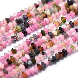 Natural Tourmaline Beads Strands, Faceted, Bicone