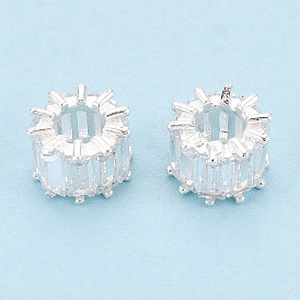 925 бусины из стерлингового серебра с прозрачными кубическими цирконами, колонка