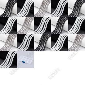 508Pcs 16 Styles Opaque Solid Color Glass Beads Strands, Faceted, Rondelle