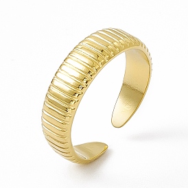 Ion Plating(IP) 304 Stainless Steel Cuff Ring for Women, Snake Chain Shaped Wide Band Open Rings