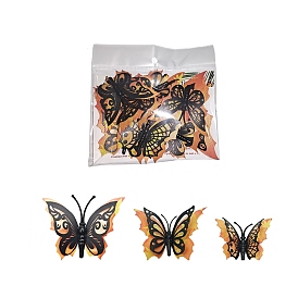 12Pcs 3 Sizes Halloween PVC Wall Decorative Stickers, Waterproof 3D Butterfly Decals for Home Living Room Decoration