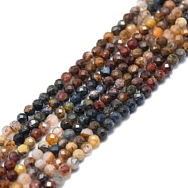 Natural Pietersite Beads Strands, Faceted, Round