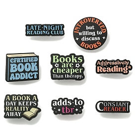 Zinc Alloy Brooches, Word Enamel Pins for Backpack, Suit