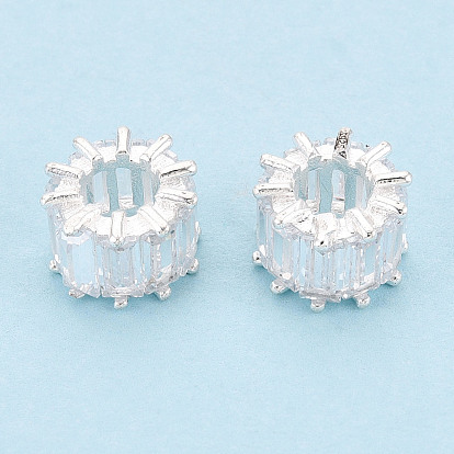 925 бусины из стерлингового серебра с прозрачными кубическими цирконами, колонка