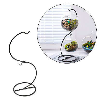 Подвесная стойка для утюга для стеклянных бутылок в форме буквы S, микропейзаж 2-крючок стеллаж для украшения дома