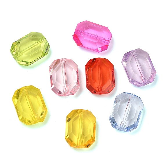 Прозрачные акриловые бусины, восьмиугольник, граненые