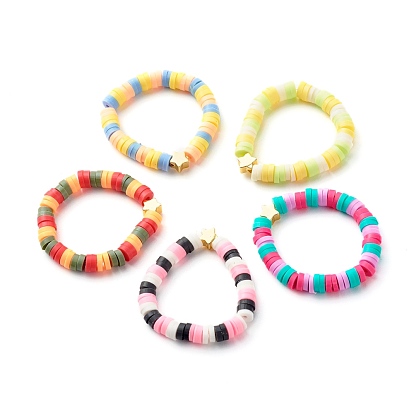Handmade Polymer Clay Beads Finger Rings, Star