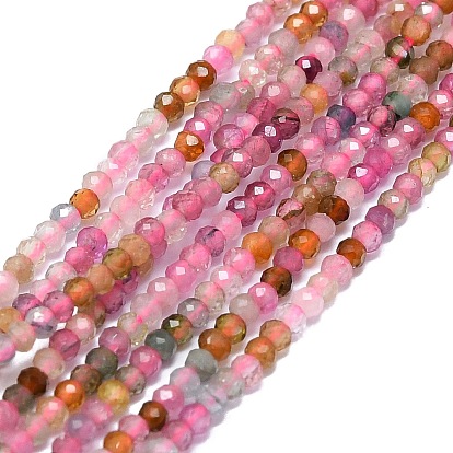 Натуральный турмалин бисер нитей, граненые, рондель