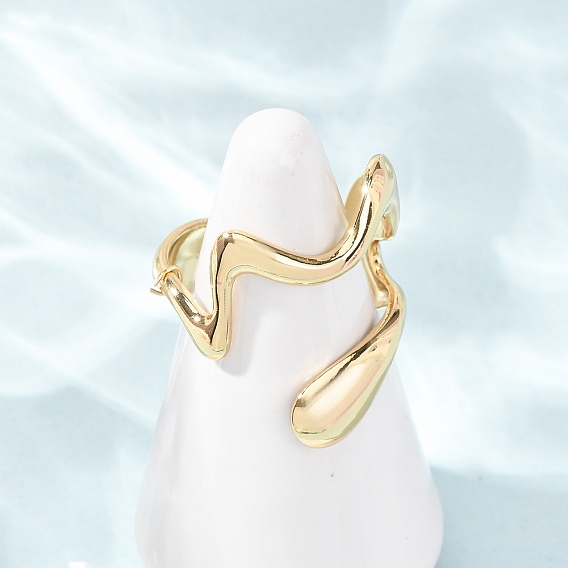 Irregular 304 Stainless Steel Cuff Open Rings, Ion Plating(IP)