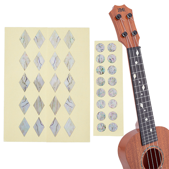 2 листы 2 стили пластиковые наклейки с картинками для украшения грифа гитары