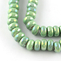 Rondelle AB-Color Handmade Porcelain Beads, Large Hole Beads, 14~16x8~9mm, Hole: 6~6.5mm