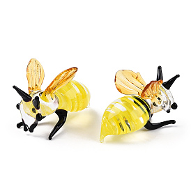 Handmade Lampwork Home Decorations, 3D Bees Ornaments for Gift